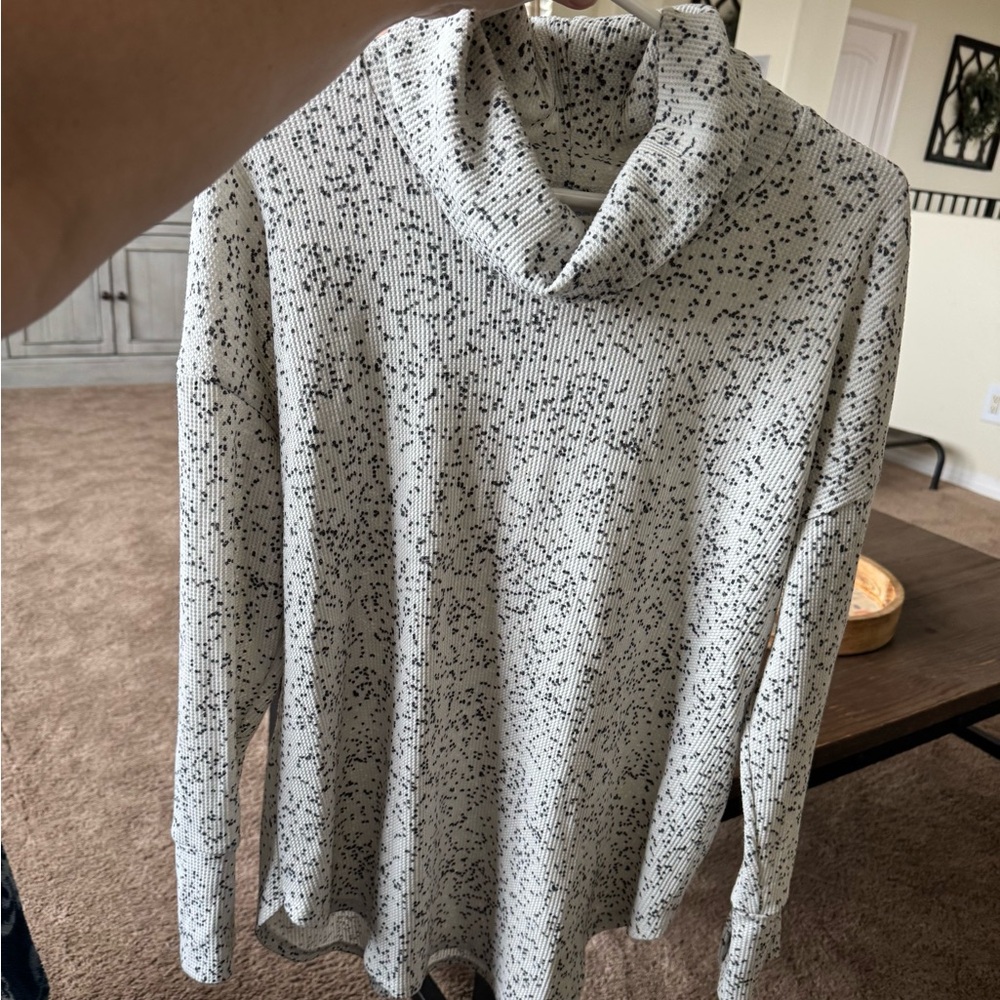 LuLaRoe Black and White Cowl Neck Sweater